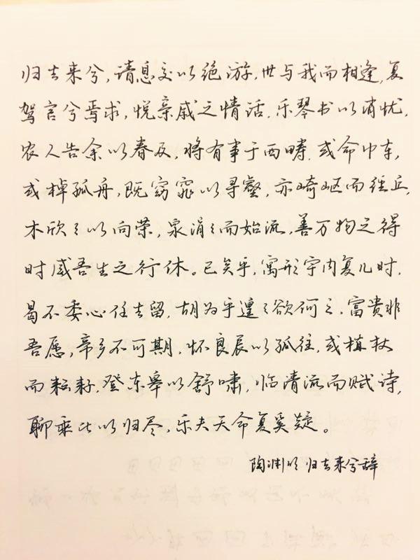 陶渊明《归去来兮辞》手写钢笔字笔友钢笔书法习作欣赏