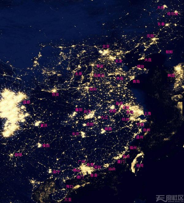 为什么印度夜间卫星灯光图面积比中国大?