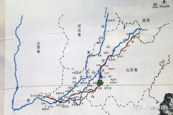 黄河冲破原有的河道,改东北走向,在山东境内借大清河(济水下游)重入