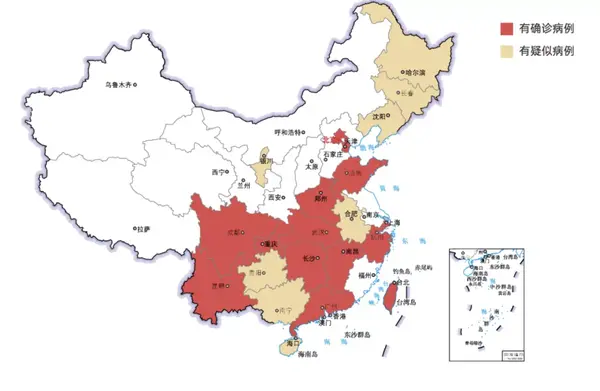 (疫情地图,图源丁香医生)