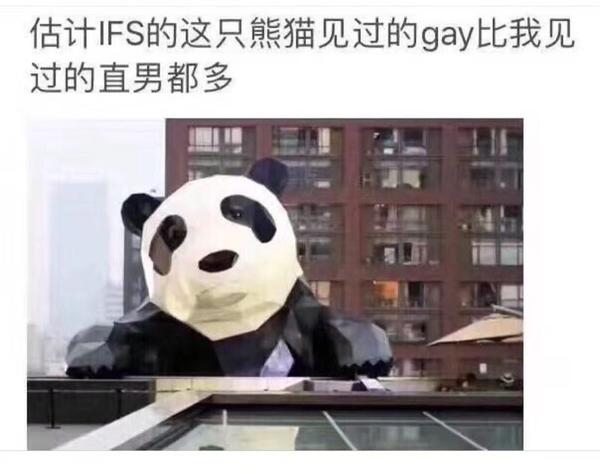 为什么基佬都喜欢和成都ifs那个熊猫合影(正如头像)?