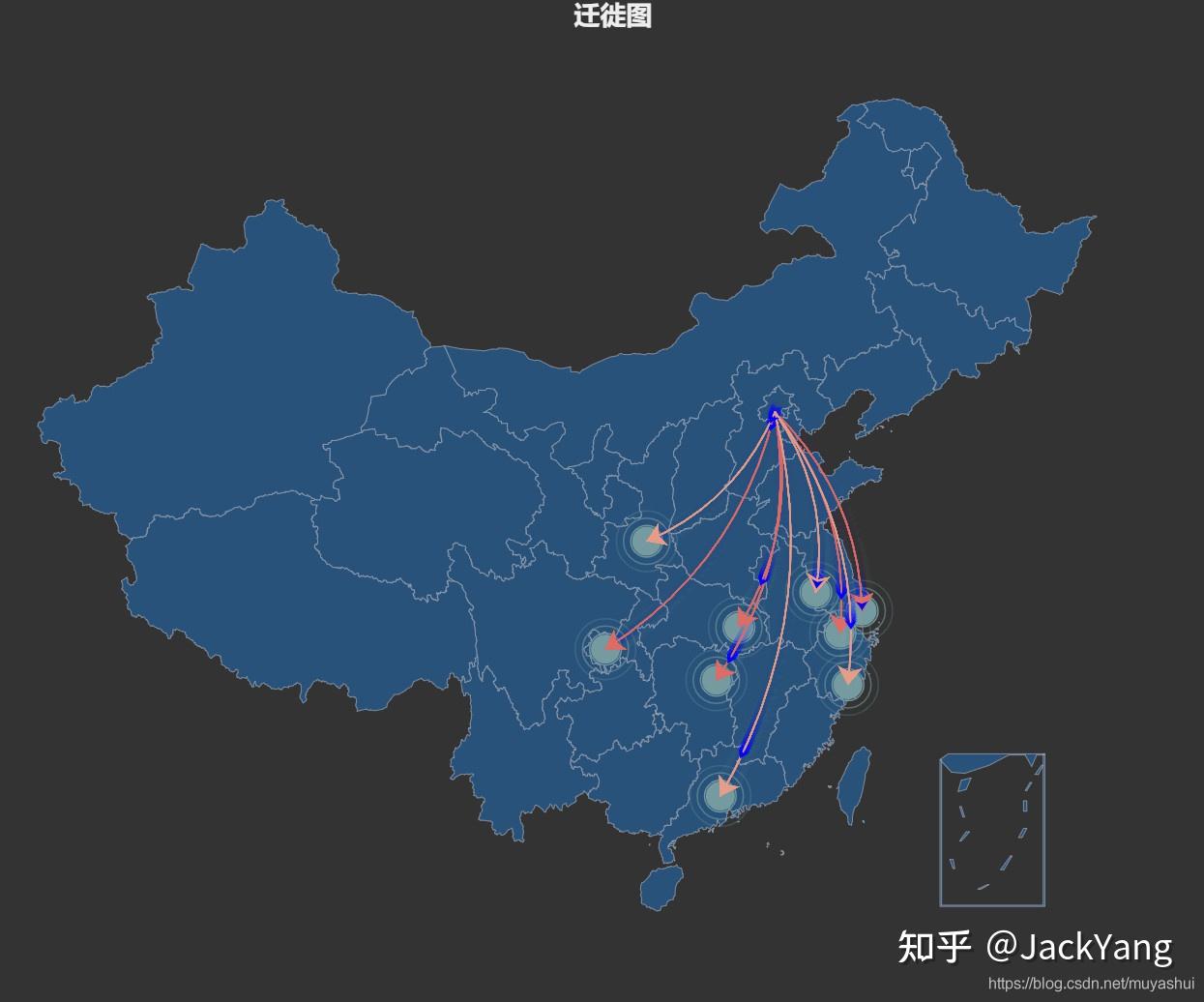 pyechart制作中国地图 省份地图丨人口迁徙图,轨迹图