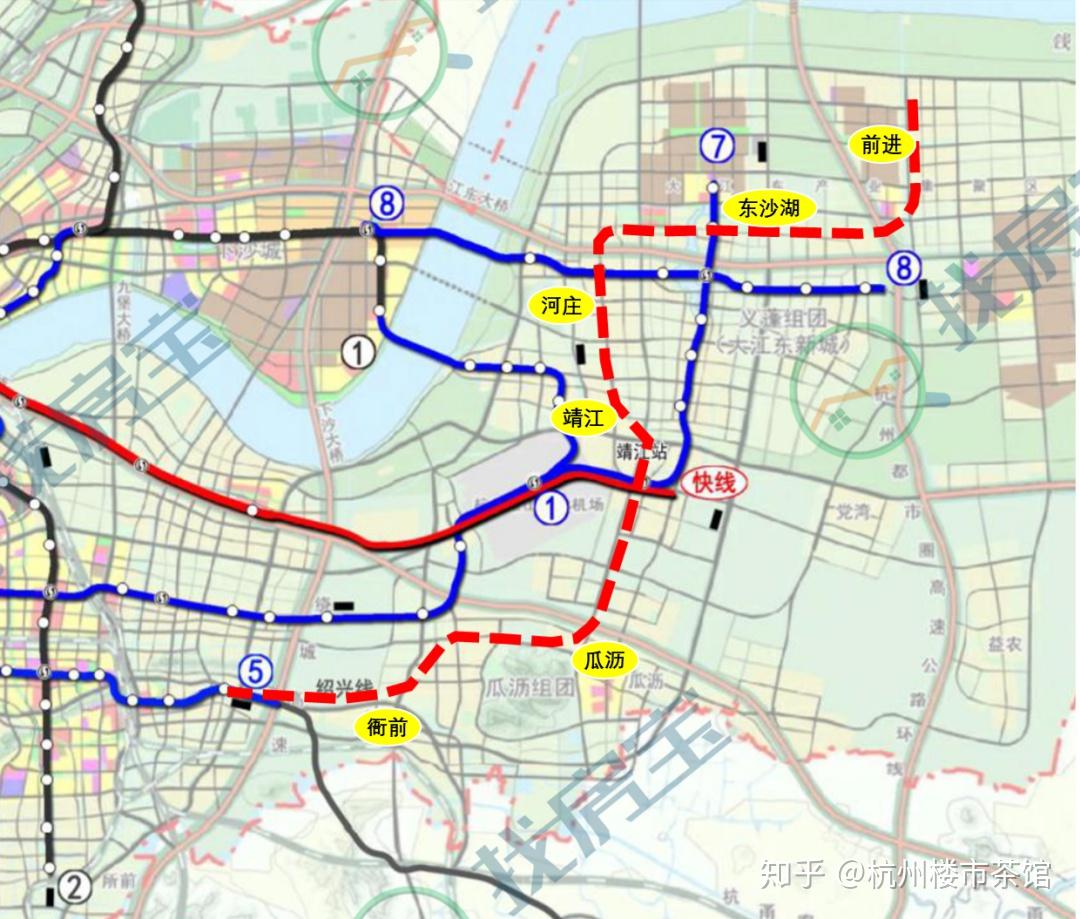 新增地铁15号线沟通钱江两岸,预计将南延至蜀山路南部卧城,向北或将