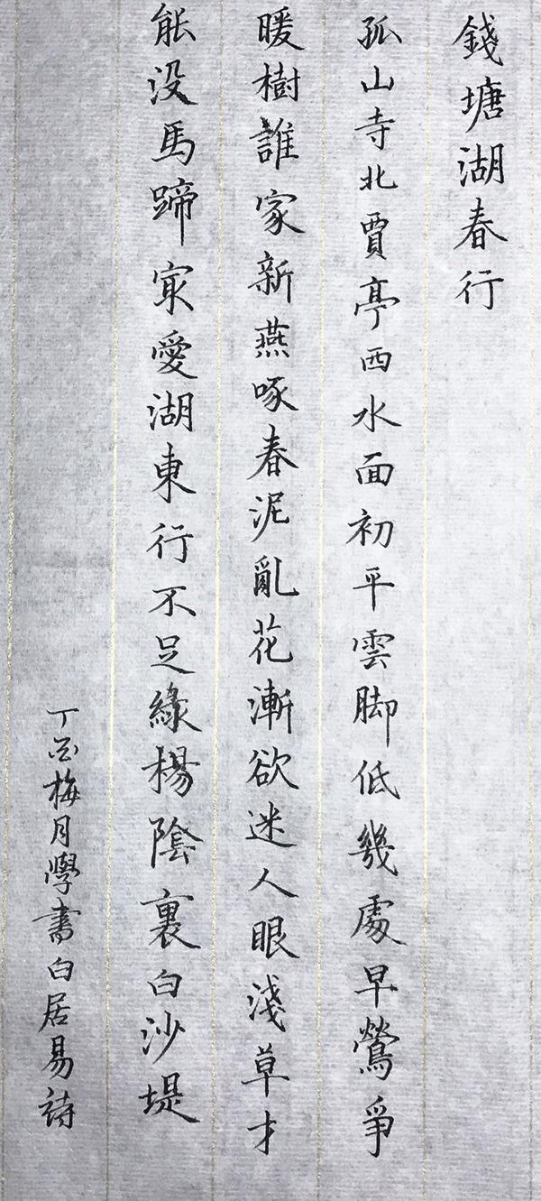 白居易《钱塘湖春行》钢笔字笔友习作欣赏