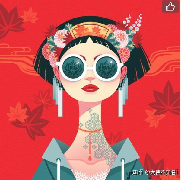 平面色彩构成画风插画艺术作品欣赏