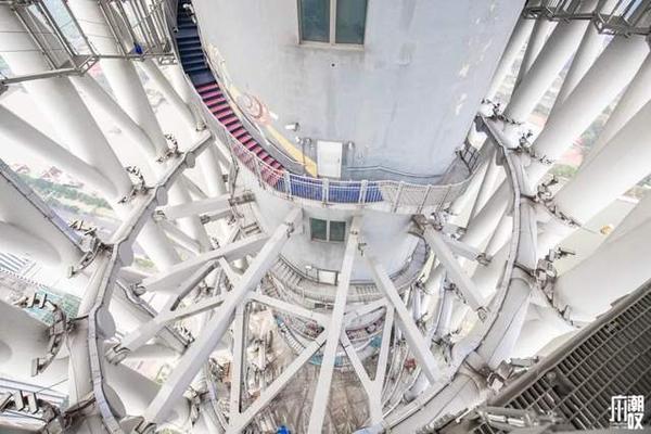 "天眼步道"是位于广州塔325米高空的环形步道,广州塔内核心筒与钢结构