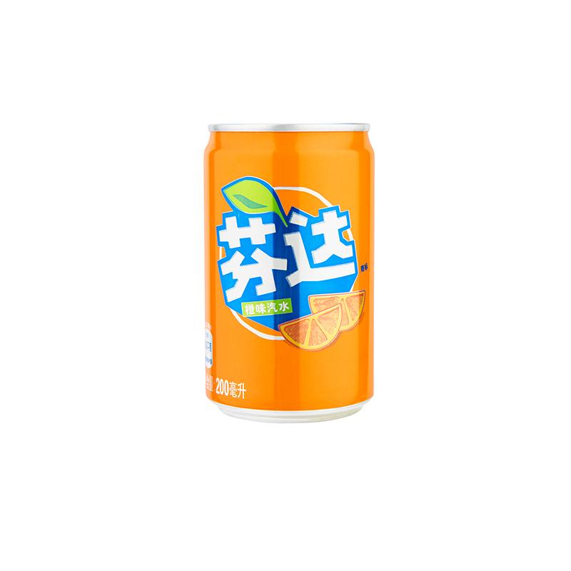 90 芬达 fanta mini 橙味汽水 迷你摩登罐 碳酸饮料 200ml*24 整箱装