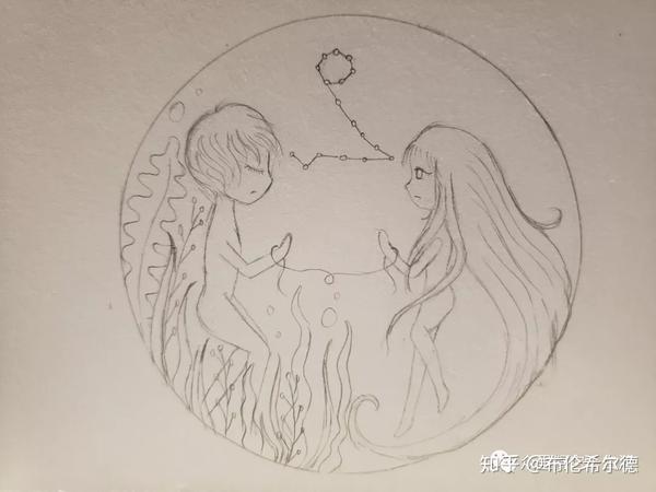 彩铅插画—双子座