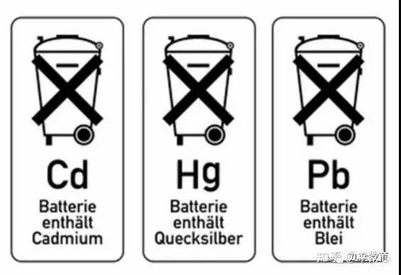 电子垃圾标志(含有镉cd,汞hg,铅pb的电池)