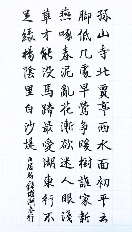 白居易钱塘湖春行钢笔字笔友习作欣赏