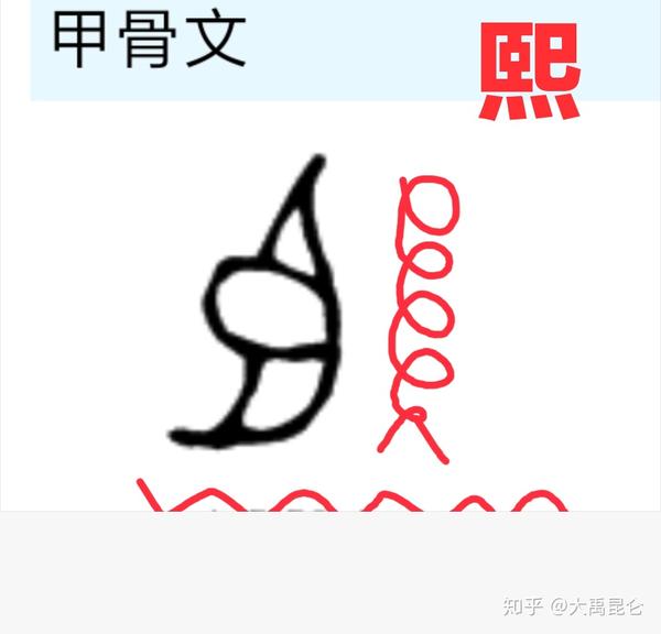 熙字甲骨文缺失,将其拆分"巸十水",分别查其甲骨文原形象形,然后再