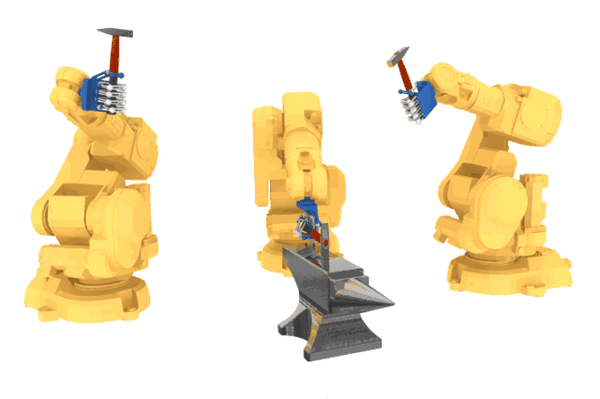 56,四台发那科机器人焊接