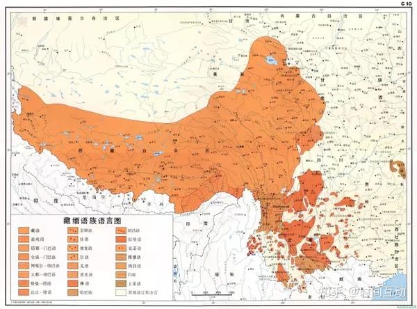 东北,内蒙,青海,甘肃,新疆 海南岛,台湾岛少数民族语言分布图 注:在上