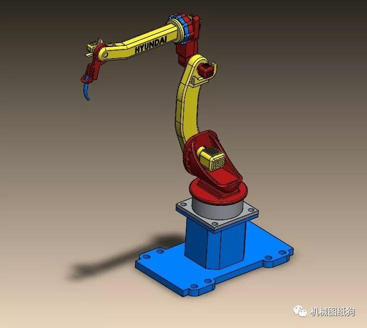 机器人现代robat机械臂简易外观模型3d图纸solidworks设计