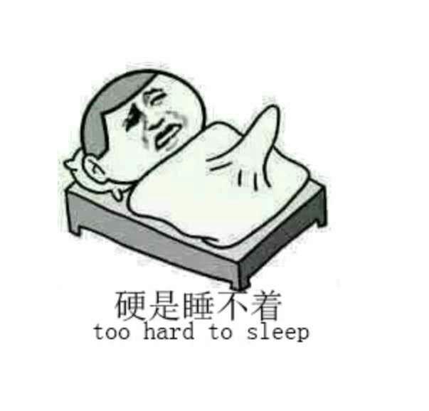 too hard to sleep 硬是睡不着  显示全部