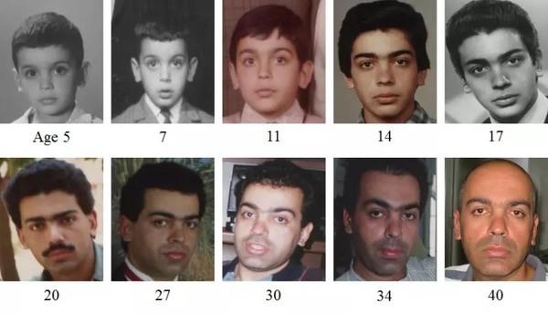 这些照片是同一个人在不同年龄时所拍照片