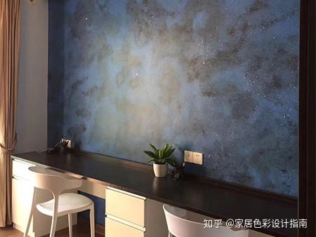 1.无色系黑,白配色(有彩马涂料的艺术漆-星空效果)
