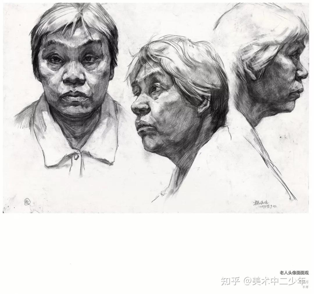 广美基础部素描头像石膏半身像留校作品