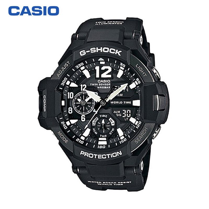 原价￥1990 现价￥1284 卡西欧(casio)手表 g-shock 航空系列 双时区
