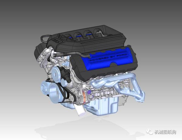 发动机电机福特ford 5.0升coyote v8发动机图纸