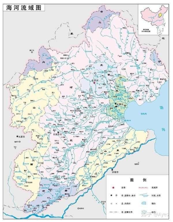 从山西省水系流域图来看,山西省境内有很多河流,比如:汾河,漳卫河