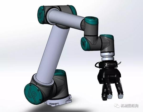 机器人ur10robotiq3爪机械臂3d图纸solidworks设计