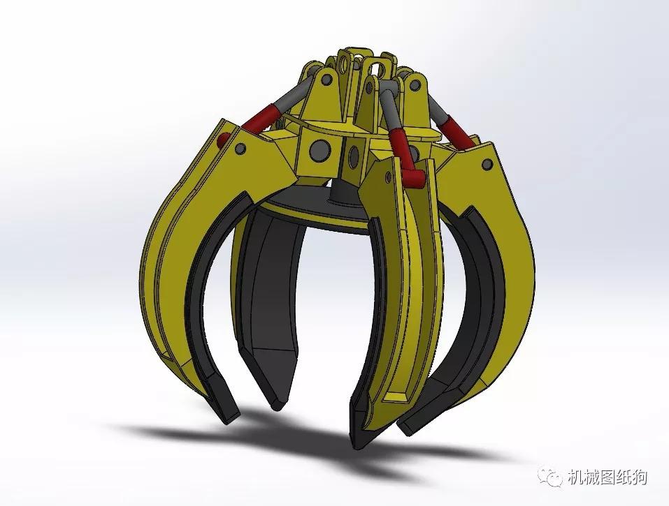 【工程机械】液压抓手液压抓斗3d模型solidworks设计