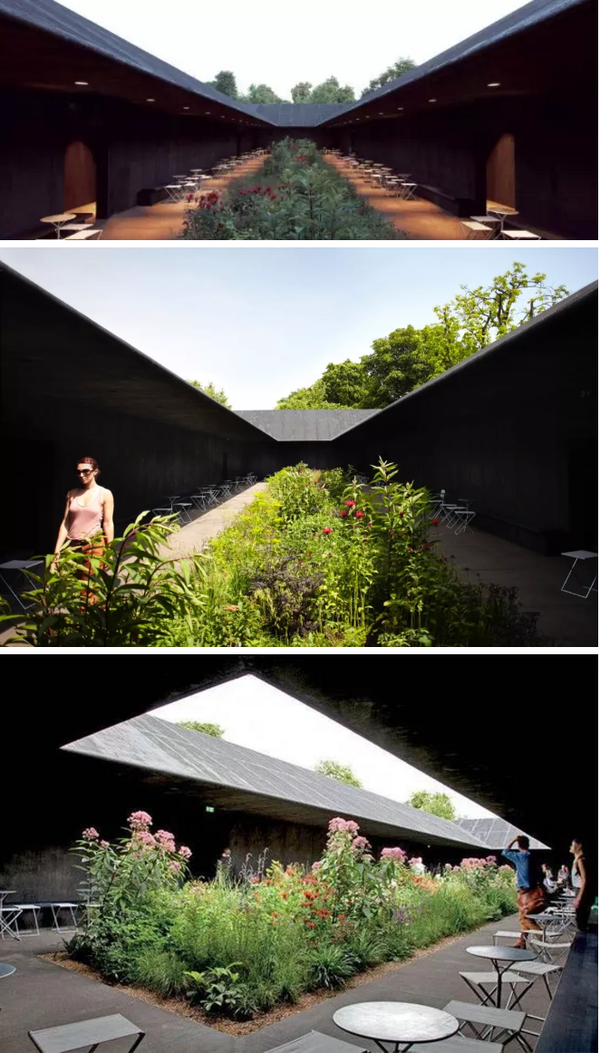 设计:peter zumthor 卒姆托设计的蛇形画廊的核心概念为"hortus