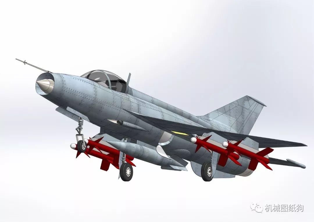 飞行模型歼7j7mg歼击机简易模型3d图纸xtstep格式