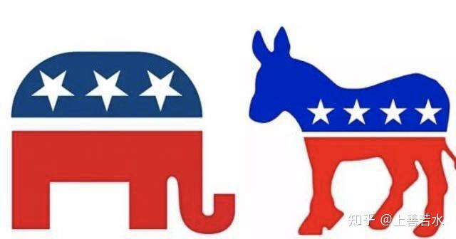 其中驴子是民主党,大象是共和党: 现在的民主党在美国是"穷人党",主要