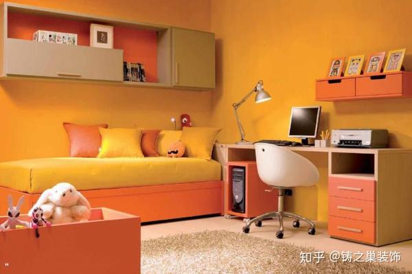 书房颜色搭配4,橙色