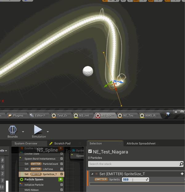 【ue4】niagara基础入门 niagara中的spline 动画