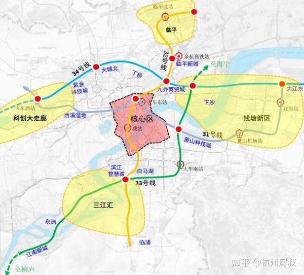 这两条线势必会强化南北向的连接,九堡,下沙,乔司,临平新城,东湖新城