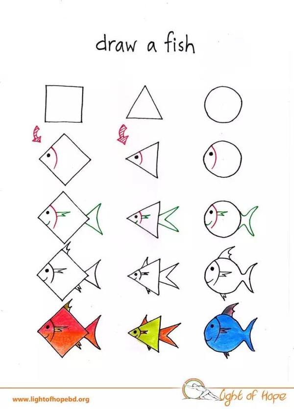 萌萌哒动物简笔画,只用三个图形就搞定,孩子一学就会!