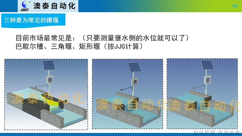 巴歇槽三角堰矩形堰用超声波明渠流量计量水