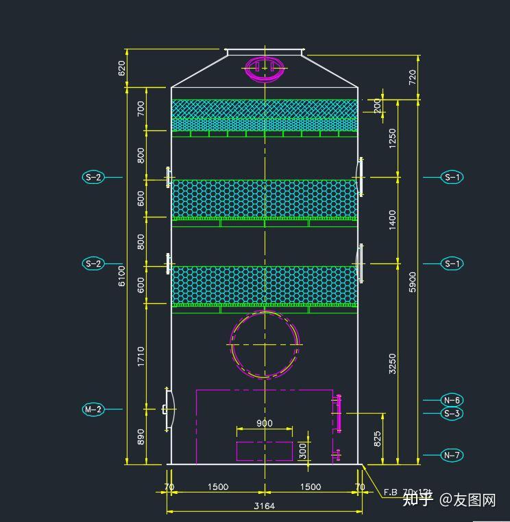 3米直径喷淋塔设计图