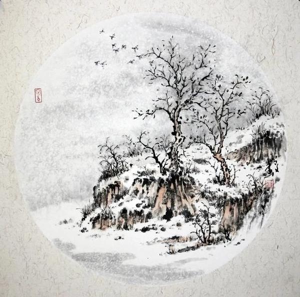 国画写意教程 | 雪景