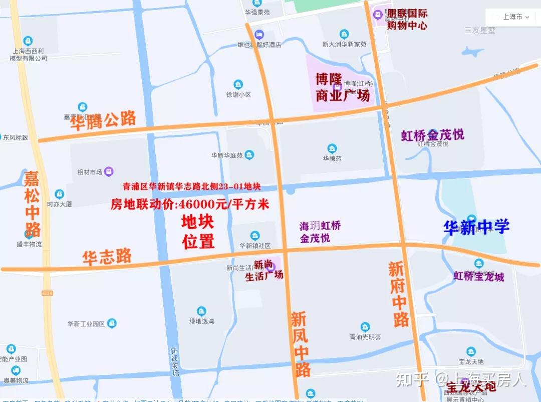 青浦区华新镇,东至新益南路,西至新凤北路,南至华腾路,北至规划地块