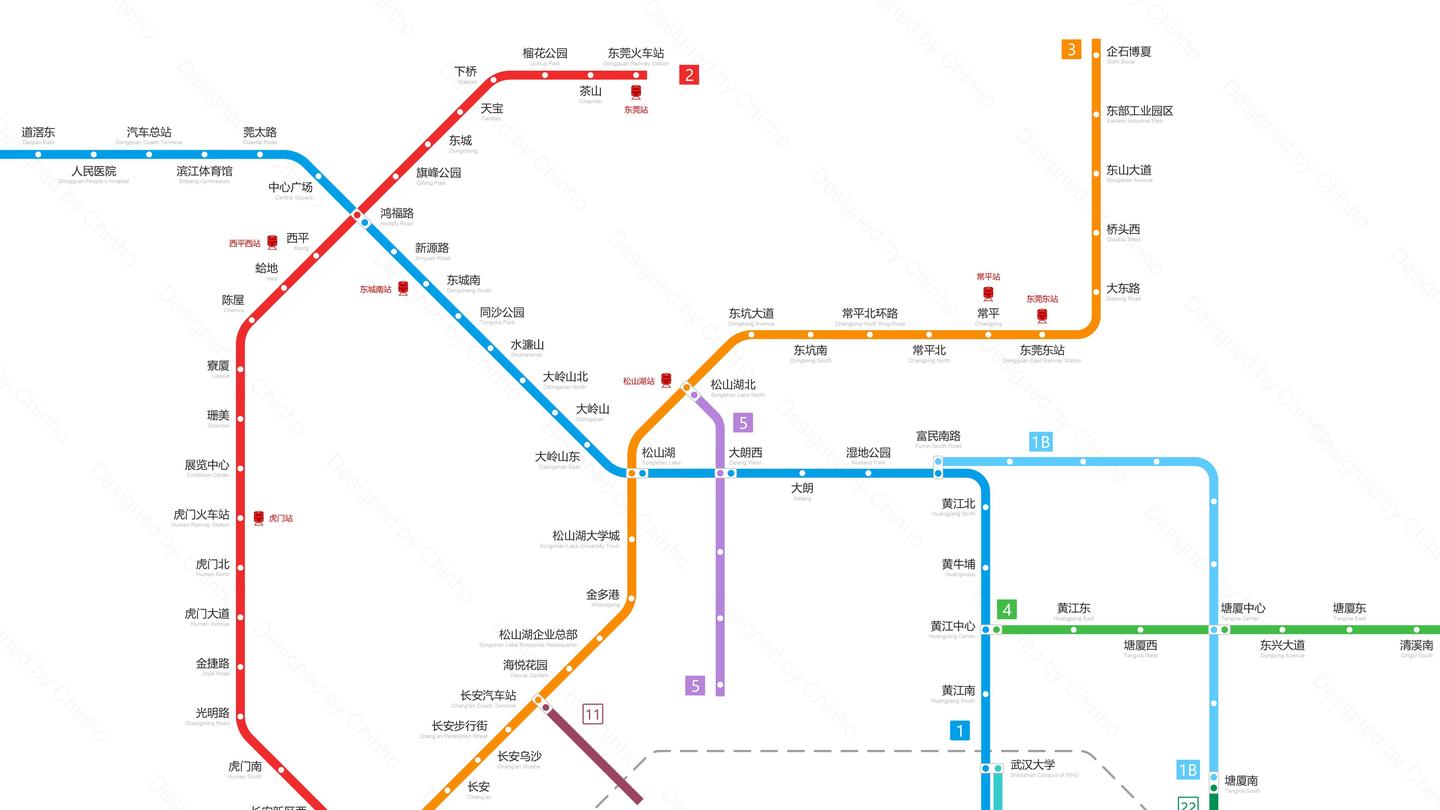 东莞轨道交通线路图(2026  / 运营版)