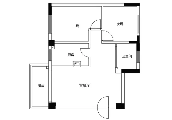 从户型图上看两室一厅,房型方正,整体格局还不错