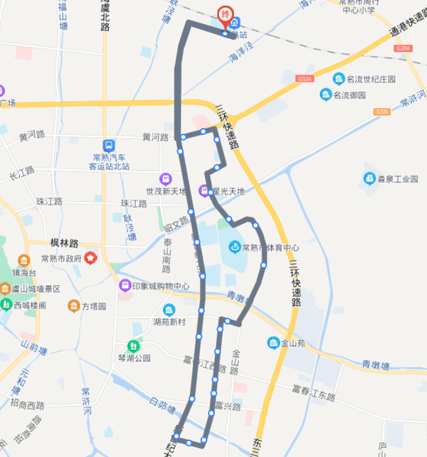 2021年最新江苏常熟火车站途经公交车线路乘坐点及其运行时间查询表