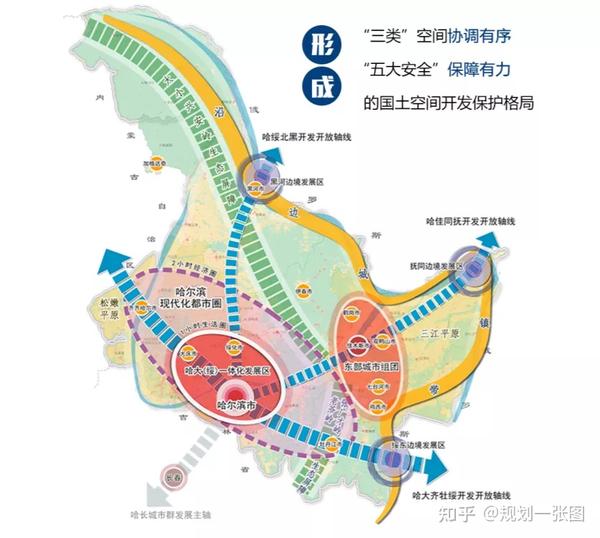 黑龙江省国土空间总体格局图(来源:黑龙江省国土空间规划公众版)