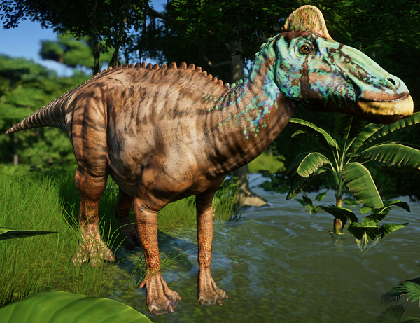 鸭嘴龙中的一种:埃德蒙顿龙(图片来源:jurassicworld-evlolution.