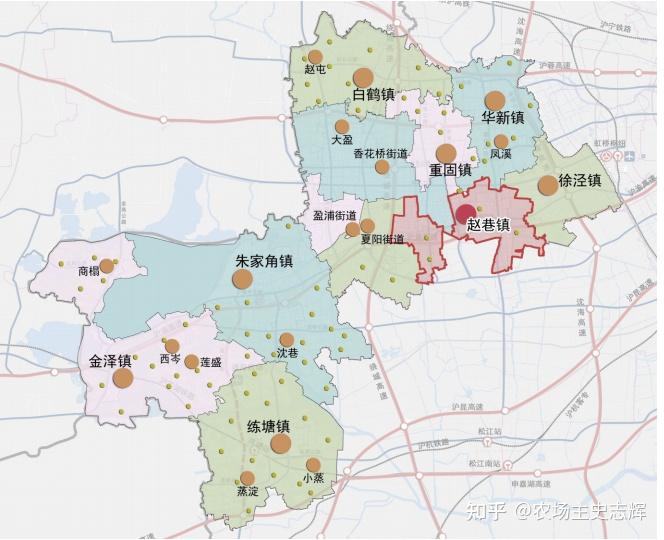 最新上海市青浦区赵巷镇总体规划和土地利用规划包含青浦新城东侧部分