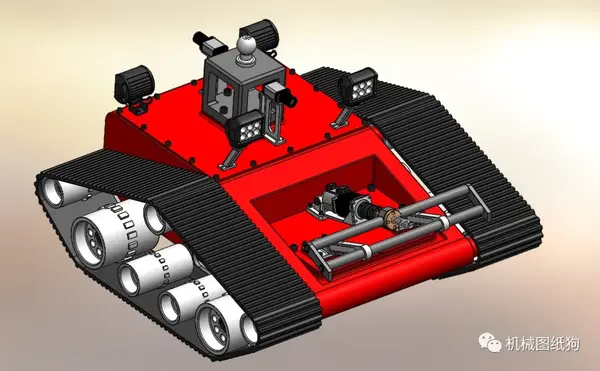 【机器人】utility robot履带推土机器人3d图纸 solidworks设计 附