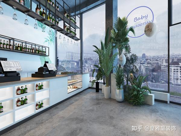 工业风格轻食西餐厅装修设计效果图案例