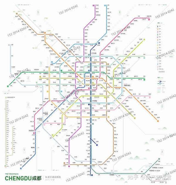 成都市城际轨道交通线网图(远景2050 /规划2025 /已开通运营版)