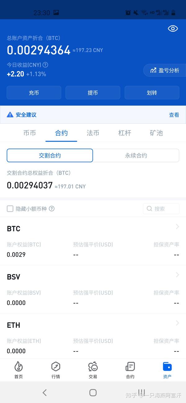 截至目前,开通比特币交易账户10个月时间,全部为合约交易,累计