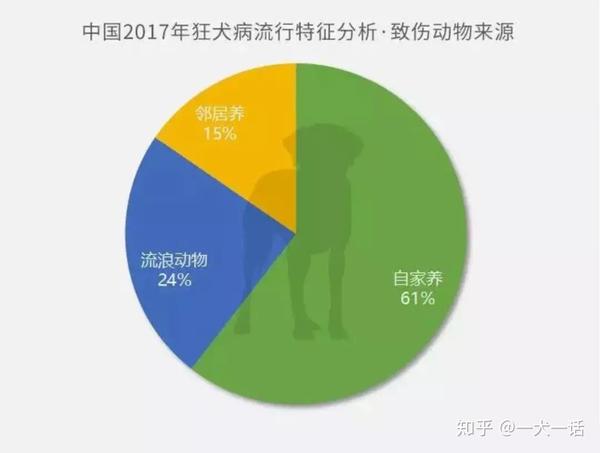 据2017年相关数据,我国狂犬病致伤动物中24%是流浪狗所导致的 图源