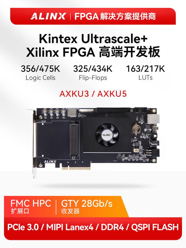 ALINX AMD Xilinx Kintex UltraScale FPGA 开发板 SOM PCIE3 0 GTY XCKU5P